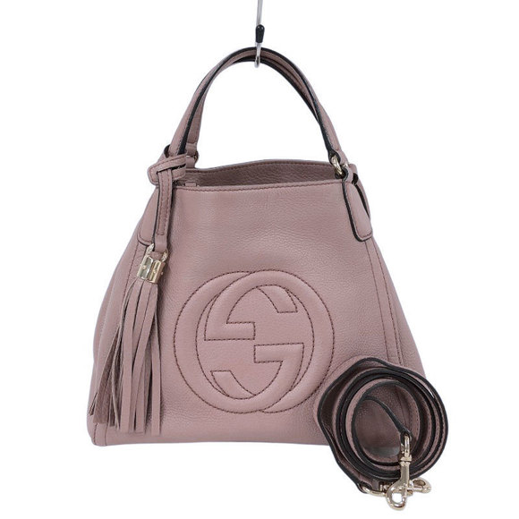 Gucci Interlocking G 2way Bag Leather Handbag Pink - Picture 1 of 12